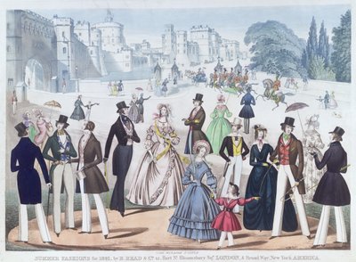 Summer Fashions for 1841: Outside Windsor Castle by English School